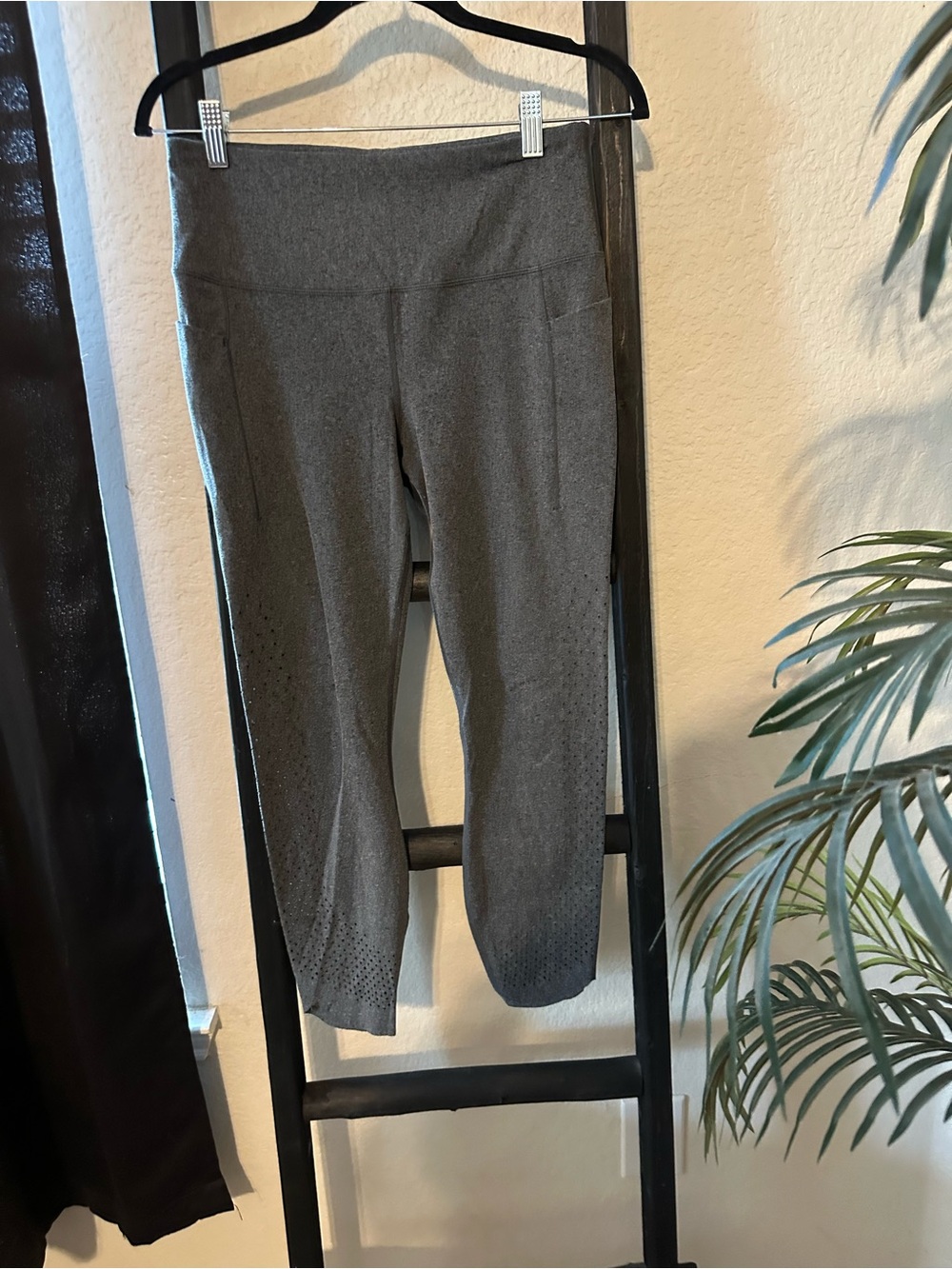 Active Life Gray Kids Leggings with Perforated Hem